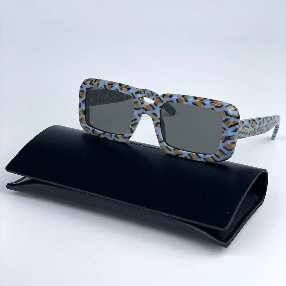 SALE! NEW Saint Laurent SL534 SUNRISE 008 Violet Rectangle Unisex Sunglasses
